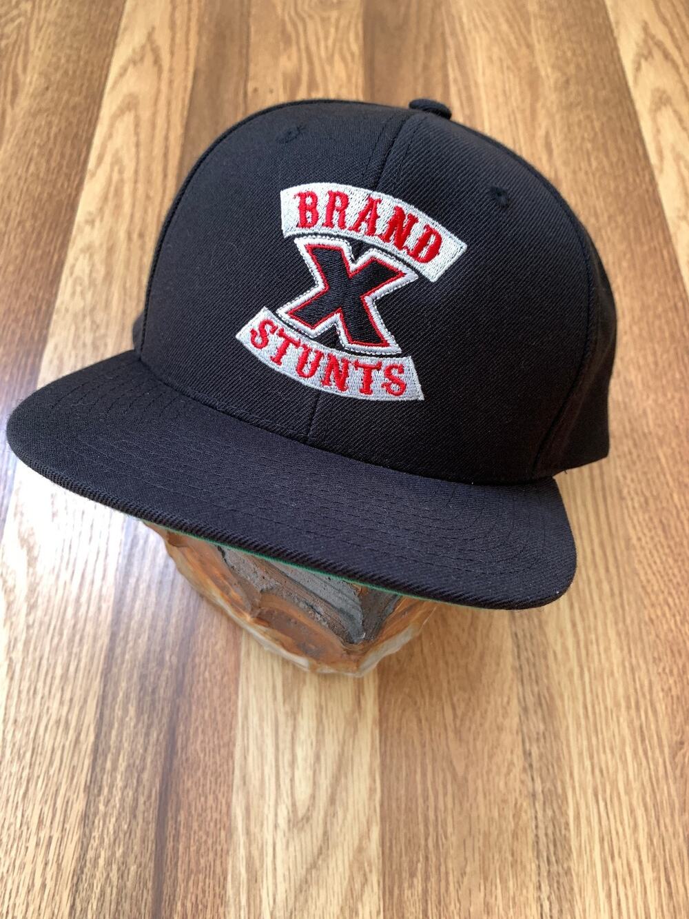 Brand X Stunts Yupoong Baseball Cap Hat The Classics Black & Green Embroidered